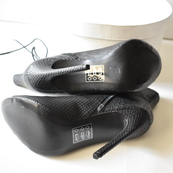 Asos Peep Toe Shoe Boots Black - Picture 6 of 8